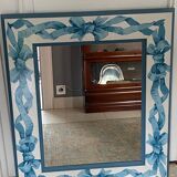 RECTANGULAR MIRROR on wooden frame "blue ribbon" 61x71cm