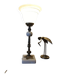 Retro chic living room lamp in white marble and brass