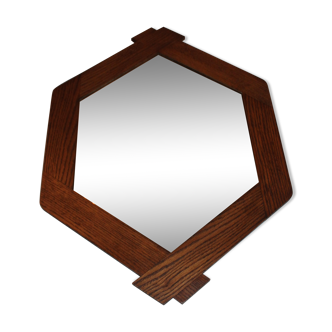 Miroir scandinave vintage 60's 70's en bois 75x54cm