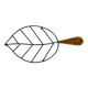 Danish modern leaf-shaped coaster metal and leather 1950s 60s