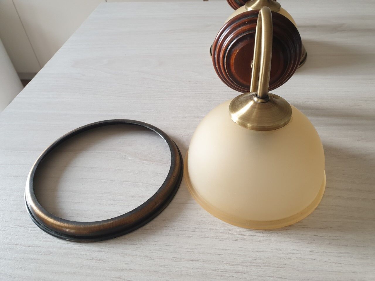 Pair of opaline wall lamps