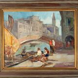 Impressionist Venetian Scene Oil on Canvas, signed Knut Norman (1896-1977)