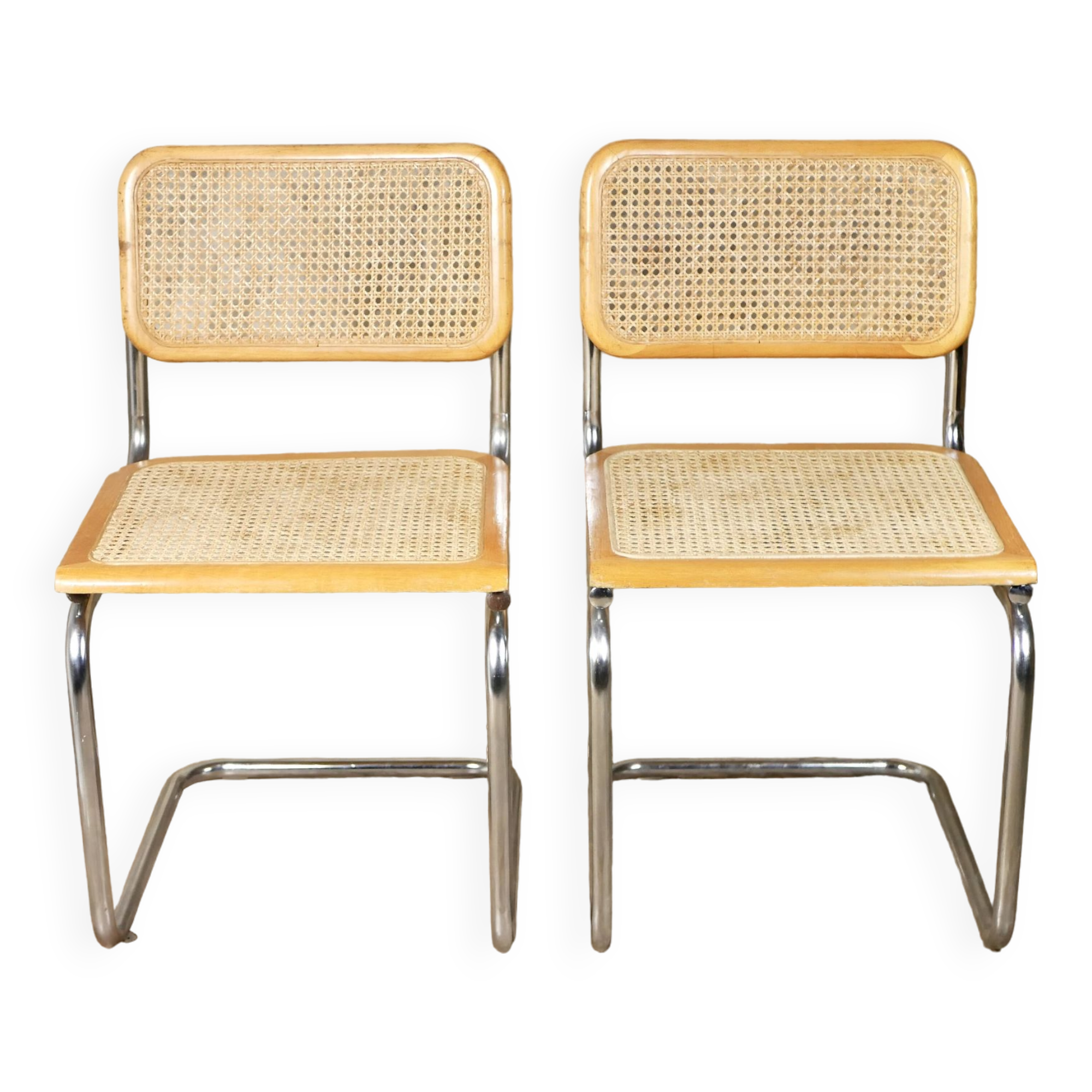 Paire de chaises Cesca B32 en bois, made in Italy, 1970s
