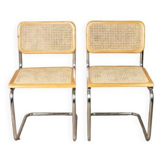 Paire de chaises Cesca B32 en bois, made in Italy, 1970s