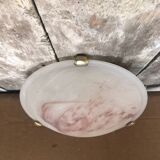 Old Glass Wall Lamp + Vintage Metal Support #A711