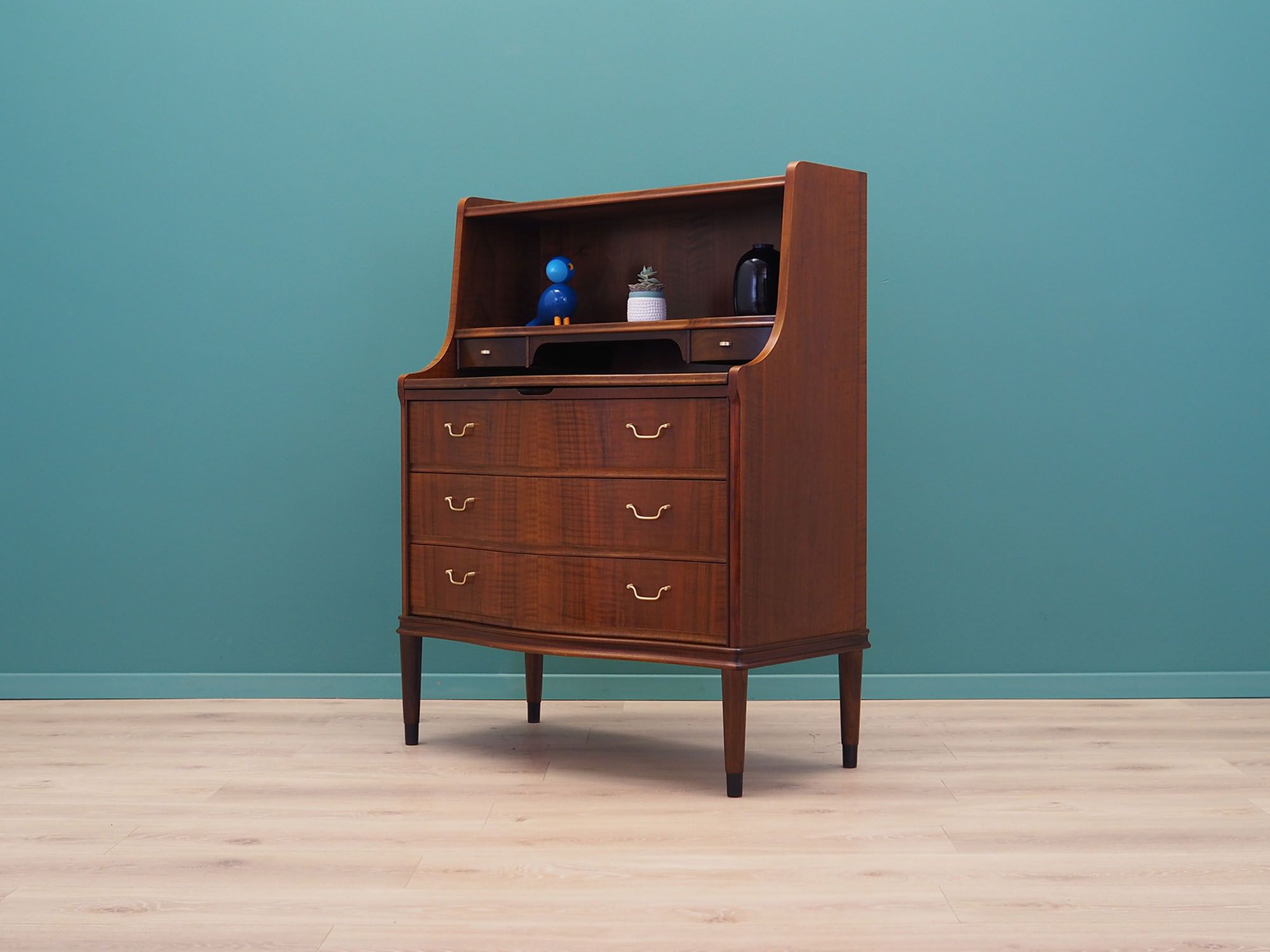 Walnut secretary, Danish design, 60s, made in Denmark