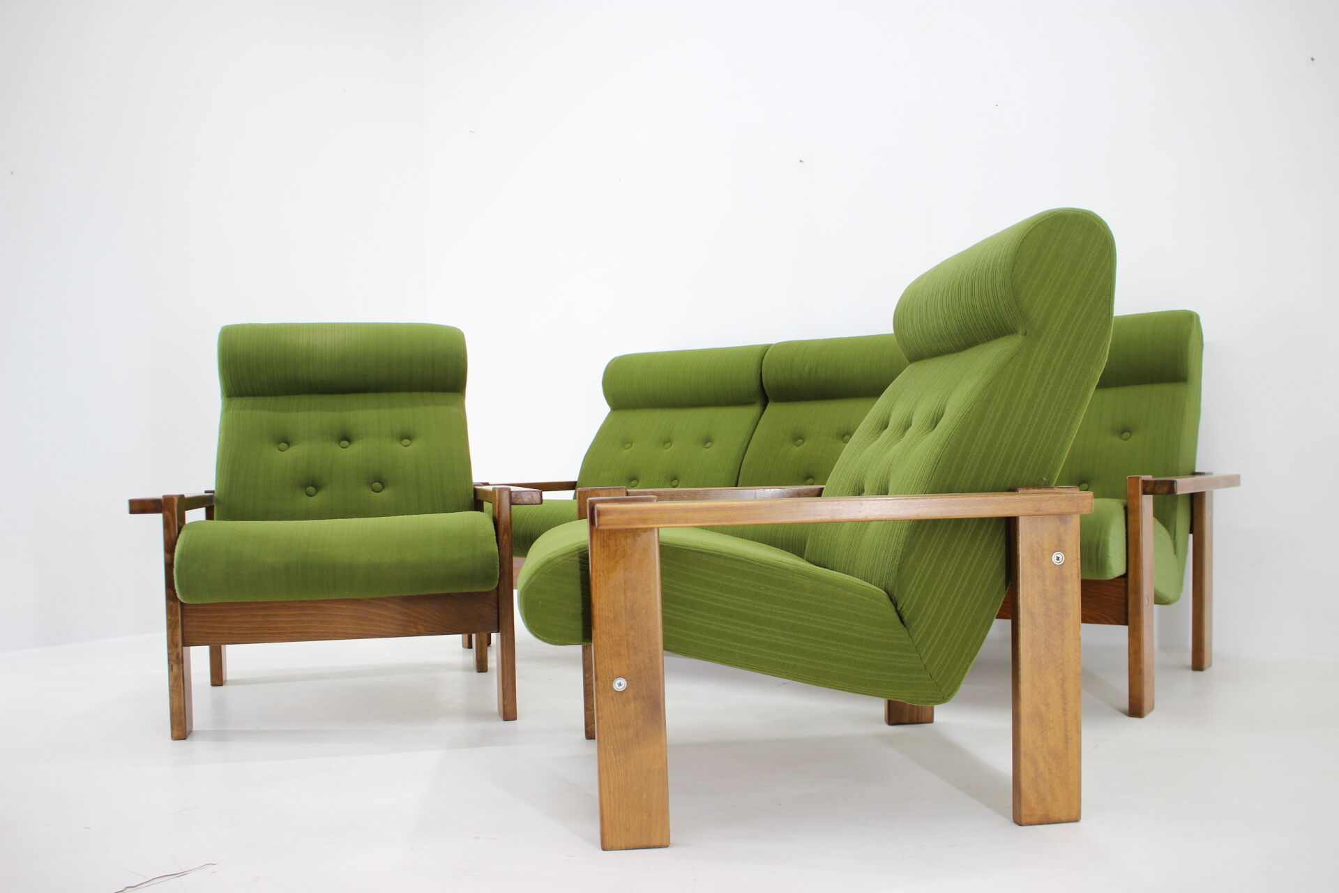 1970s Living Room Beech Set, Czechoslovakia