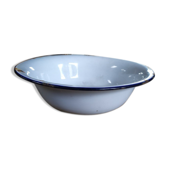 Old Vintage enamelled metal basin