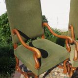 A pair of Louis XIII-style sheep bones armchairs