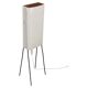 Lampadaire moderne du milieu du siècle sur pieds en fer avec abat-jour en plastique et accent en bois
