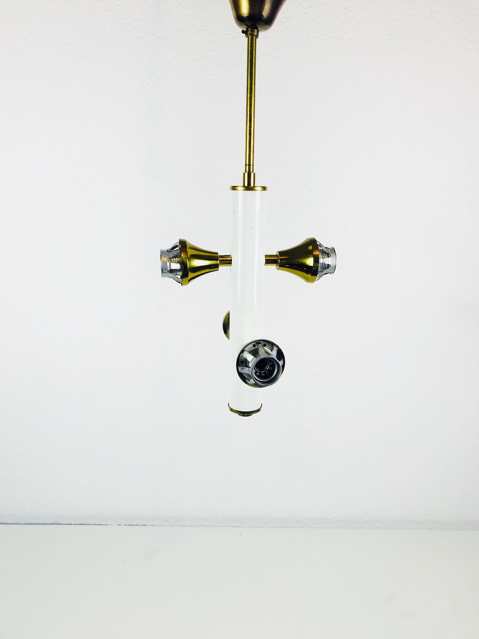 Lustre Kaiser Pop Art 4 boules opaline, 1960s