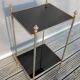 End table Golden capitals and glass OPAL black 1950