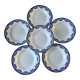 Set of 6 hollow plates Digoin Sarreguemines model Capri Casino 50s
