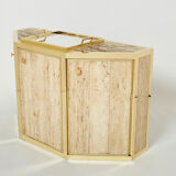 Pair of travertine brass cabinets by Alfredo Freda 1975