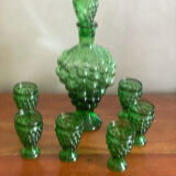 Carafe à liqueur et verres forme grappe raisin