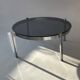 Table basse, chrome et verre fumé, 1970
