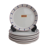 18 blue and red basque plates in gres