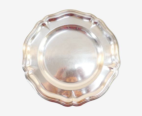 Plat rond Christofle Gallia a contour chantourné en métal argenté