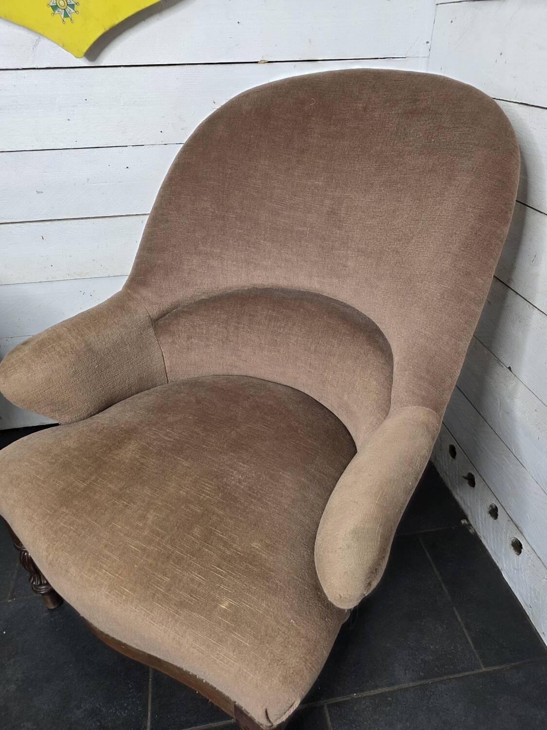 Louis Philippe style mahogany toad armchair