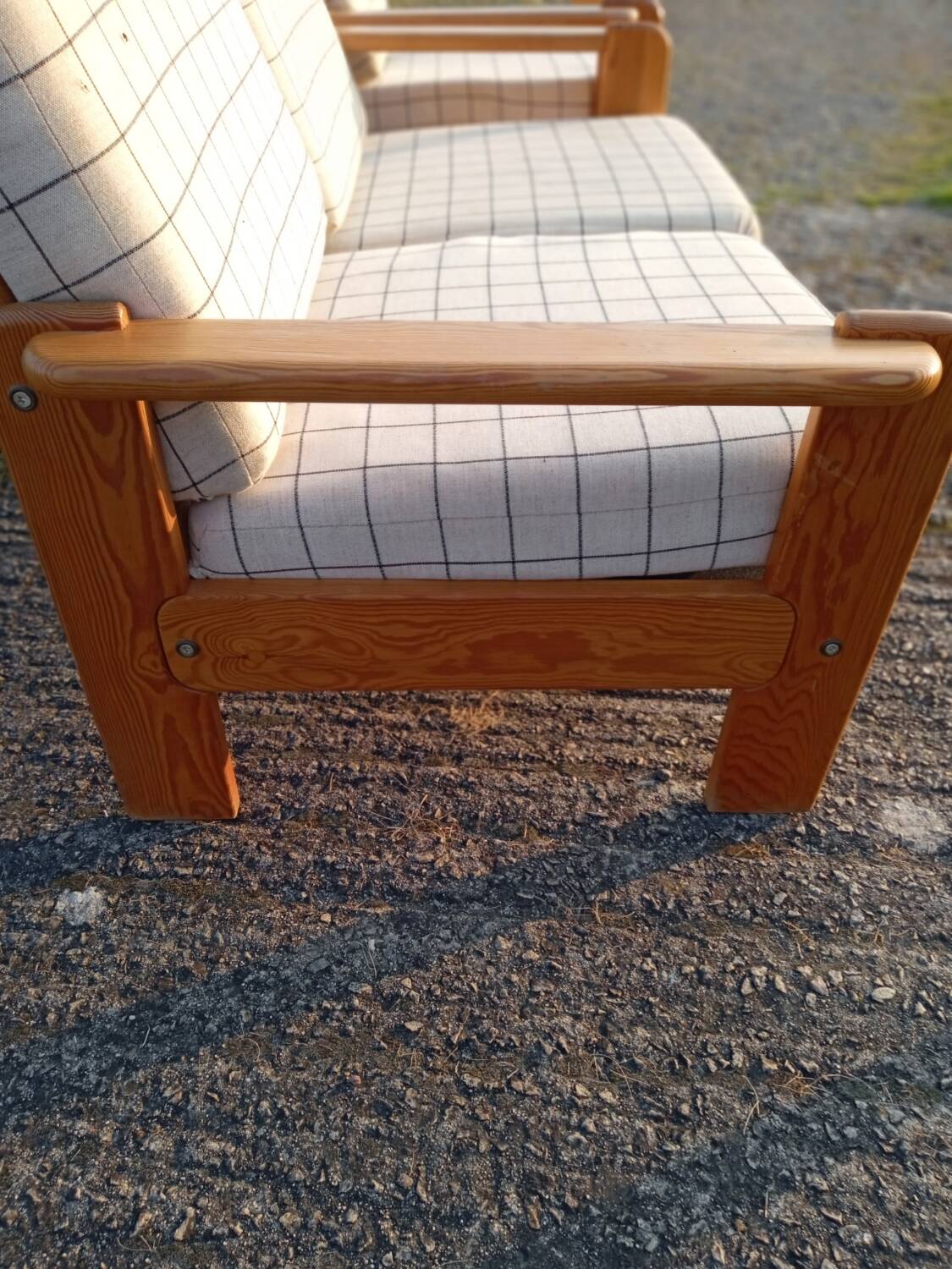 Sofa and armchair in solid pine