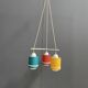 Pendant lamp 3 colorful shades 1960s