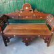 Old syrian wooden bench and mother-of-pearl inlay
