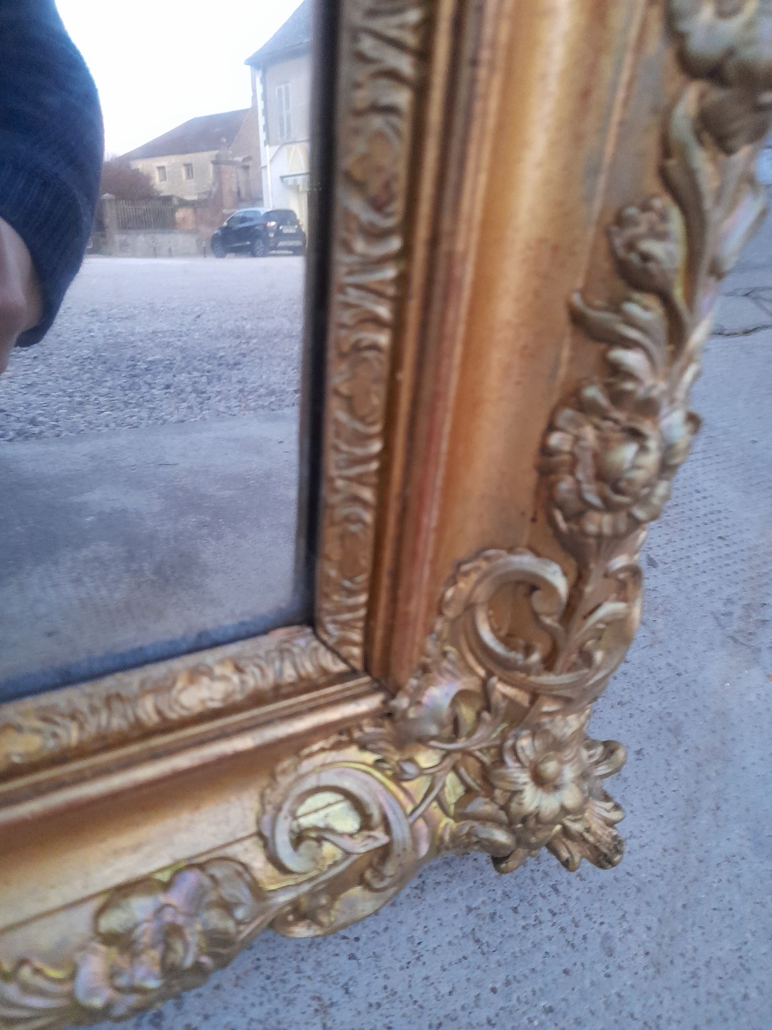Miroir doré époque restauration 125x92