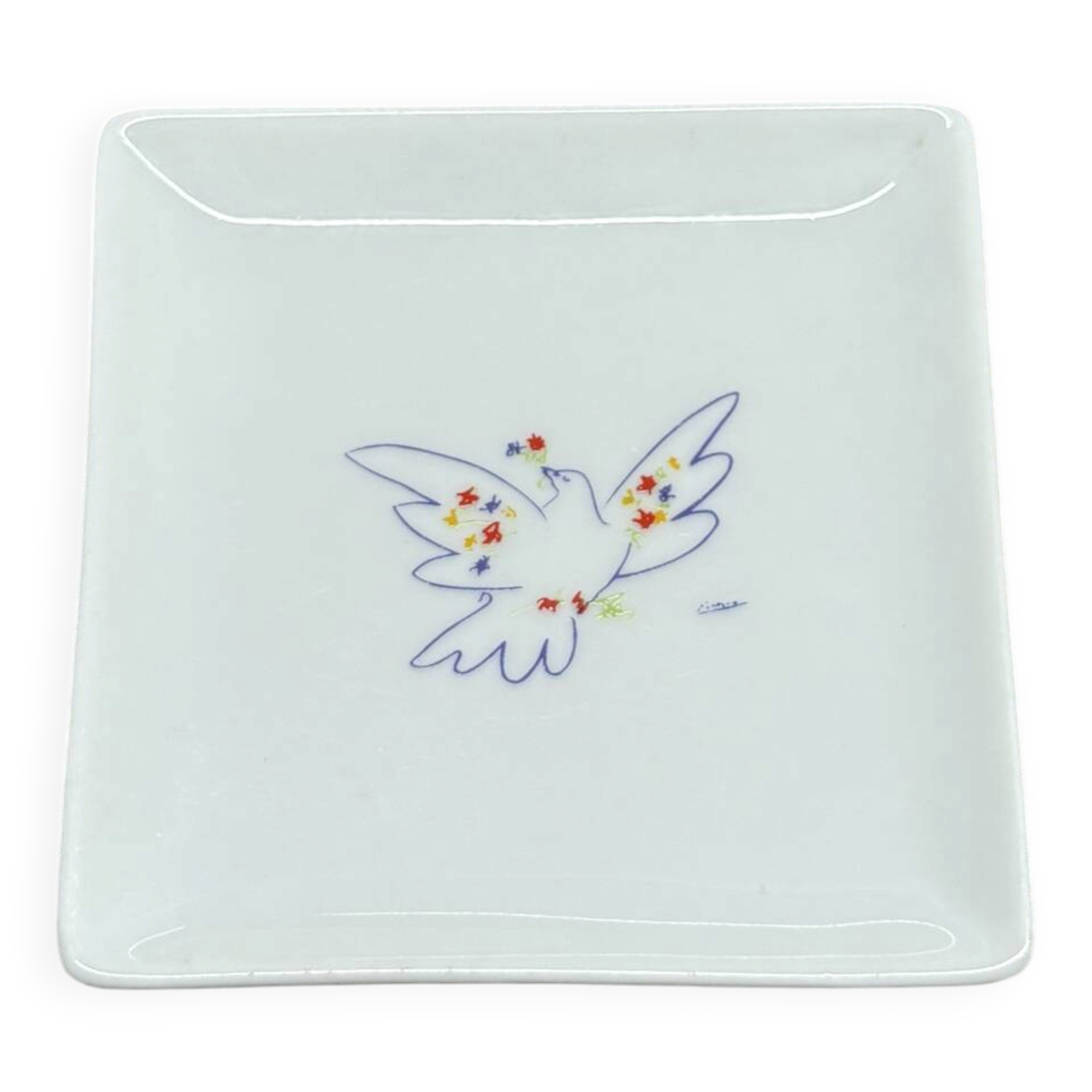 Petit vide poche Colombe aux rameaux de fleurs - Pablo Pi