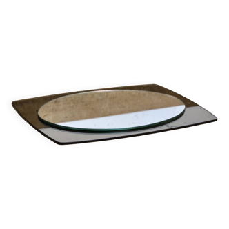 White glass and smoked glass mirror Italy