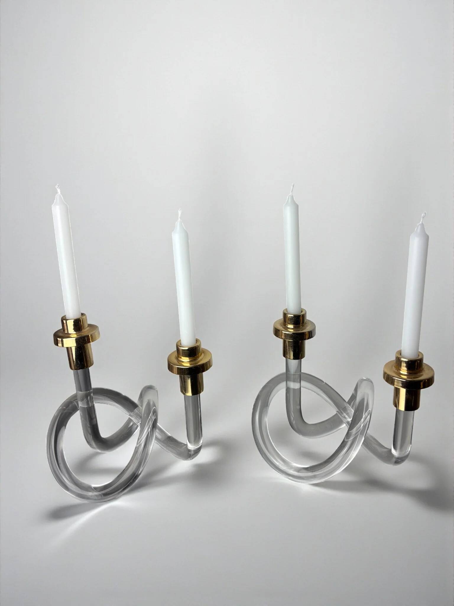 Pair of pretzel candlelabras by Dorothy Thorpe