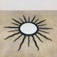 Sun mirror, wrought iron, brutalist design, 1970s.