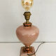 Lampe en céramique rose et cuivre signée Louis Drimmer, circa 80