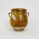 Glazed yellow confit pot, south west of France. Conservation pot. Pyrenees XIXth