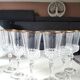 Lot of 6 x Large Wine Glasses. Valencay Gold/Crystal d'Arques model.