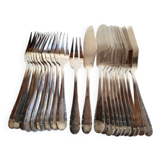 12 silver-plated fish cutlery sets by Argental