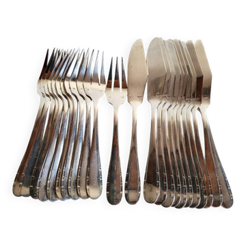 12 silver-plated fish cutlery sets by Argental