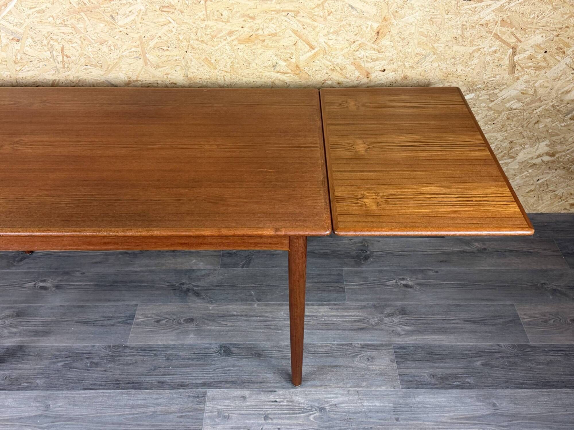 1960s 1970s Teak Extendable Dining Table Made in Denmark Danish Design