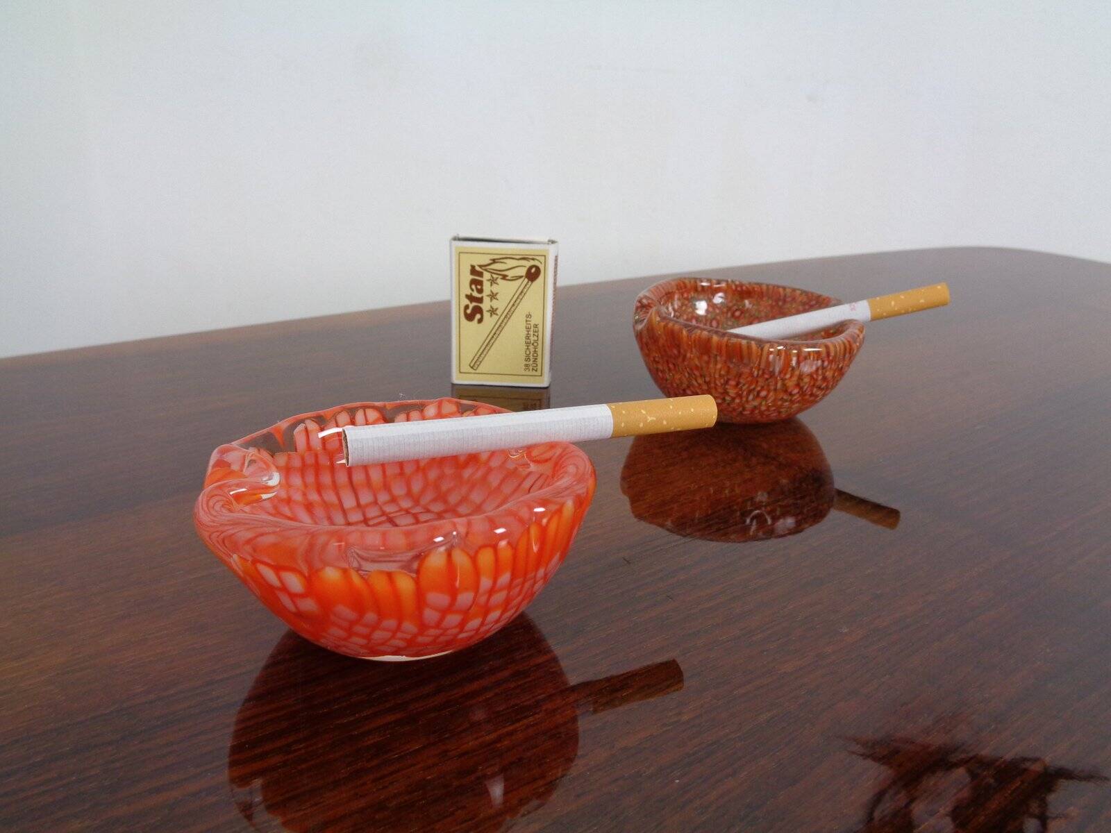 Small Italian Murano Glass Ashtrays, 1960s, Set of 2