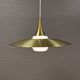 Hanging lamp, from the 1970s in matte white glass and brass colored metal.