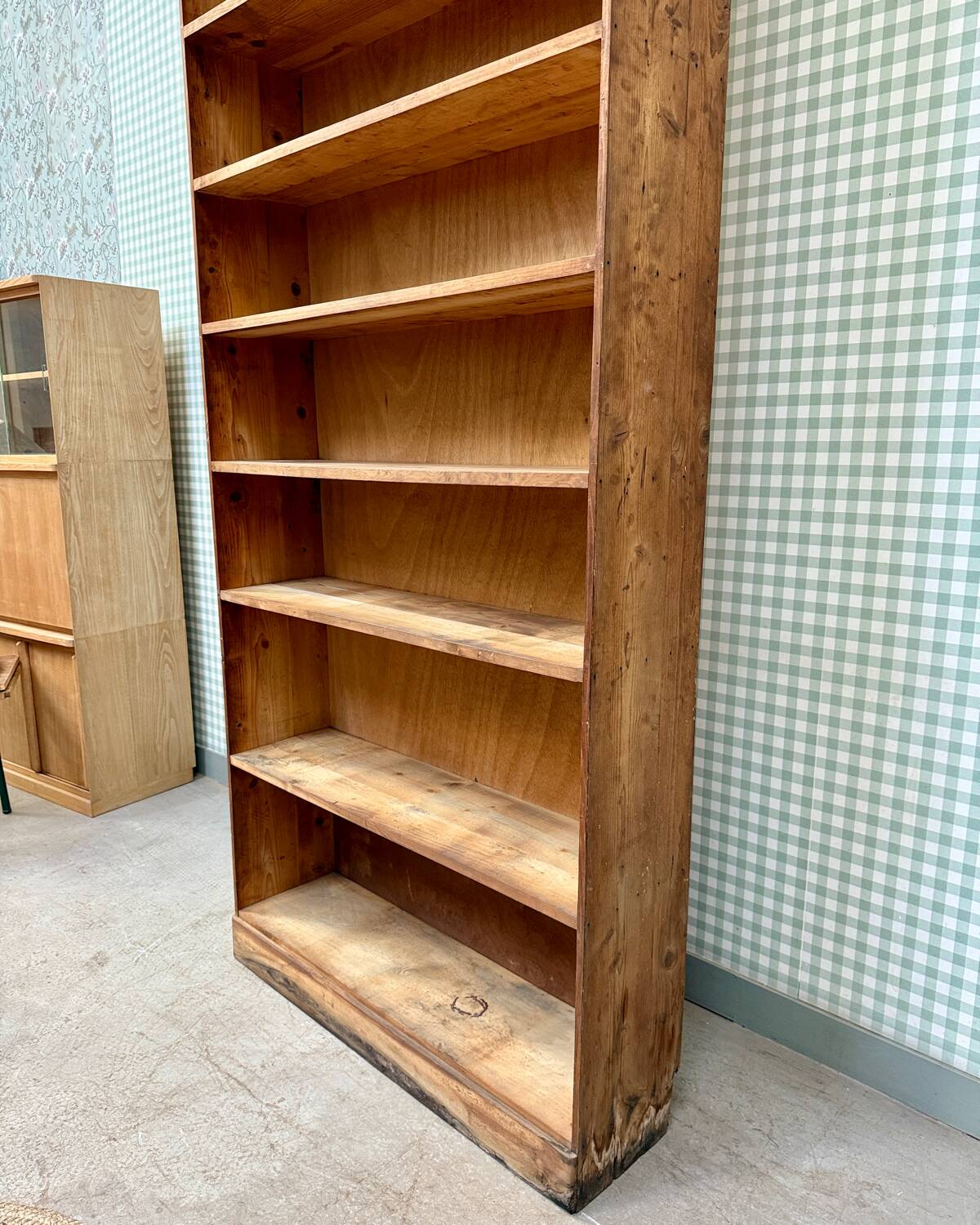 Large vintage wooden bookcase