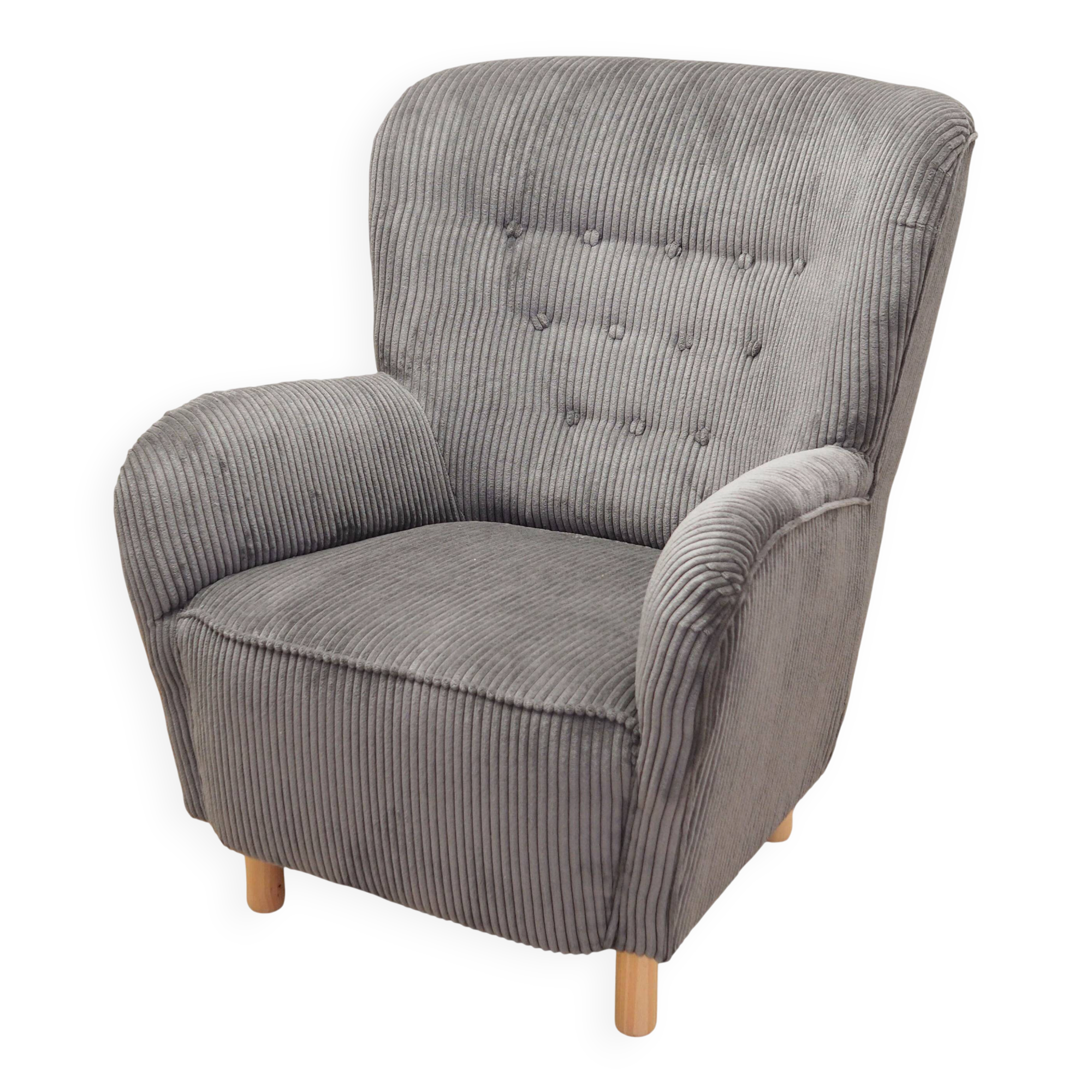 Fauteuil gris, design scandinave, production : Danemark