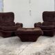 Space age 1970 beka armchairs and ottomans