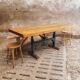 Industrial dining table oak on a workbench frame