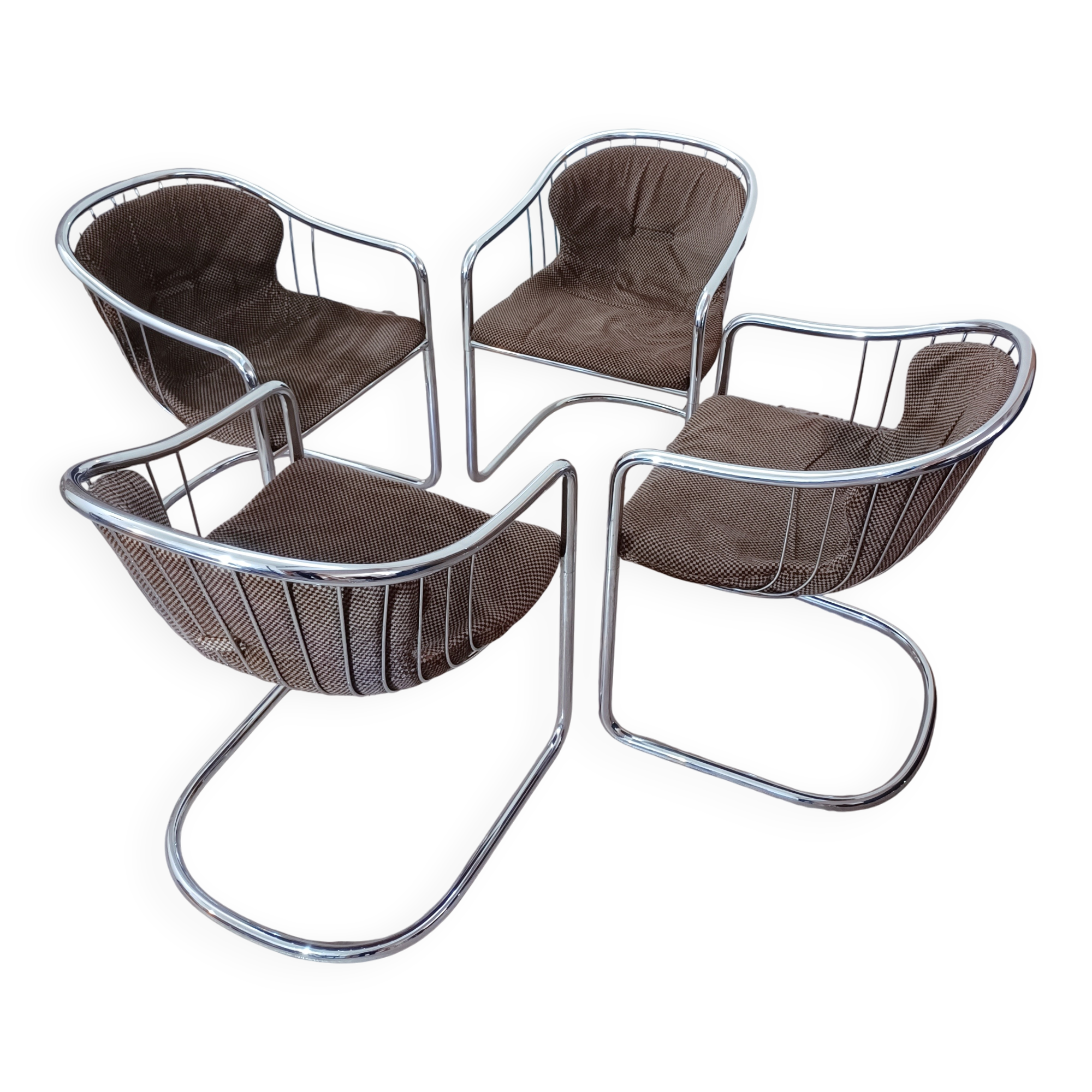 Chaises cantilever par Gastone Rinaldi pour Rima 1970s