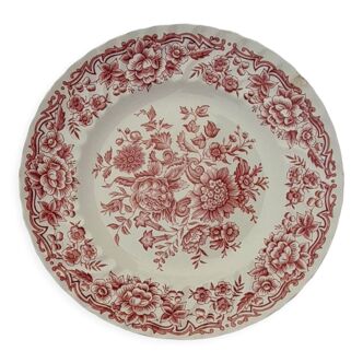 Assiette plate en faïence Staffordshire Ridgway  Ironstone modèle  Clifton diam 25 cm