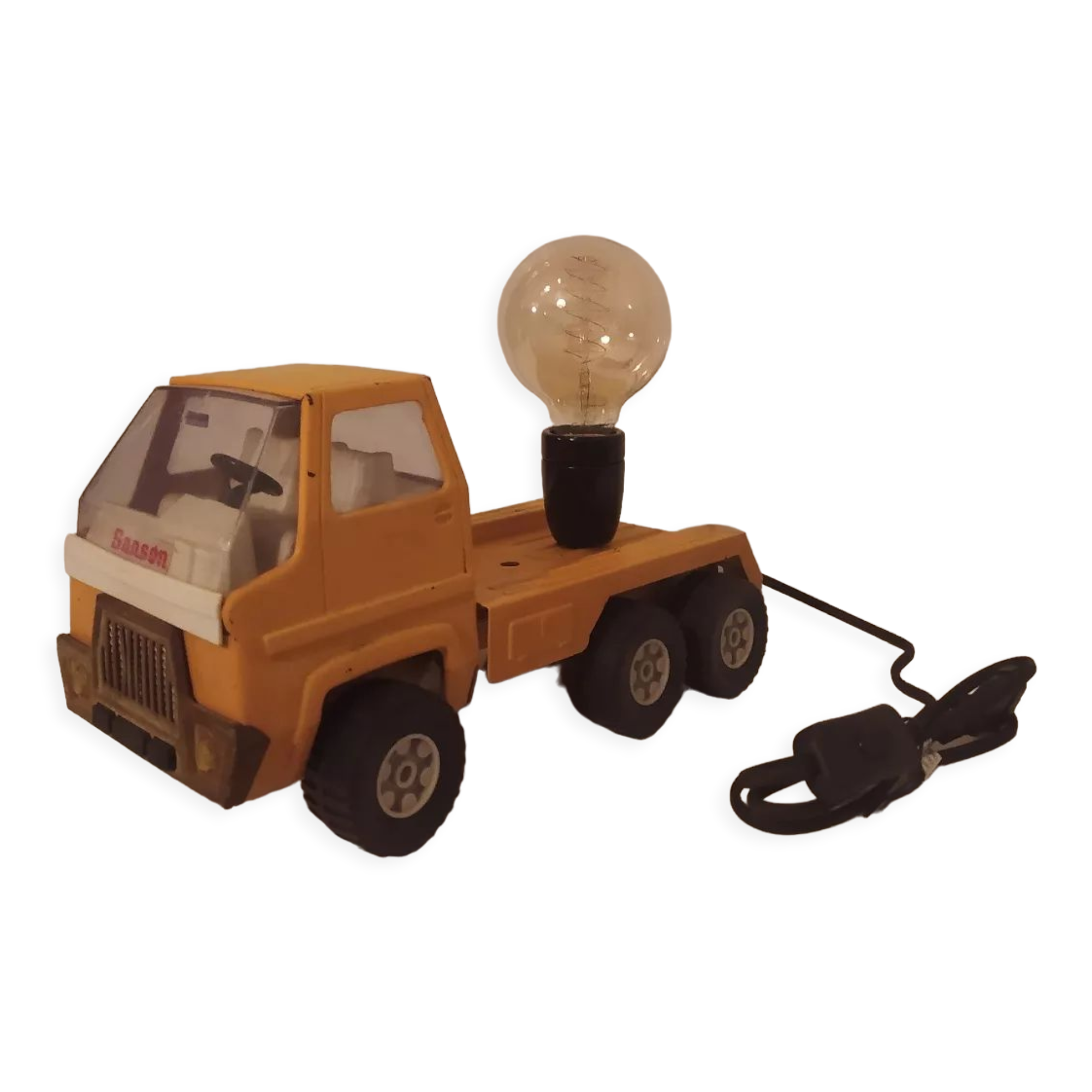 Sanson vintage metal truck toy lamp
