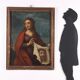 Ancient painting with a religious subject, oil on canvas, 17th century.
