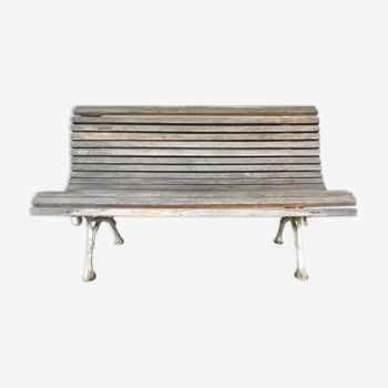 Banc de jardin piétement fonte et lames de bois