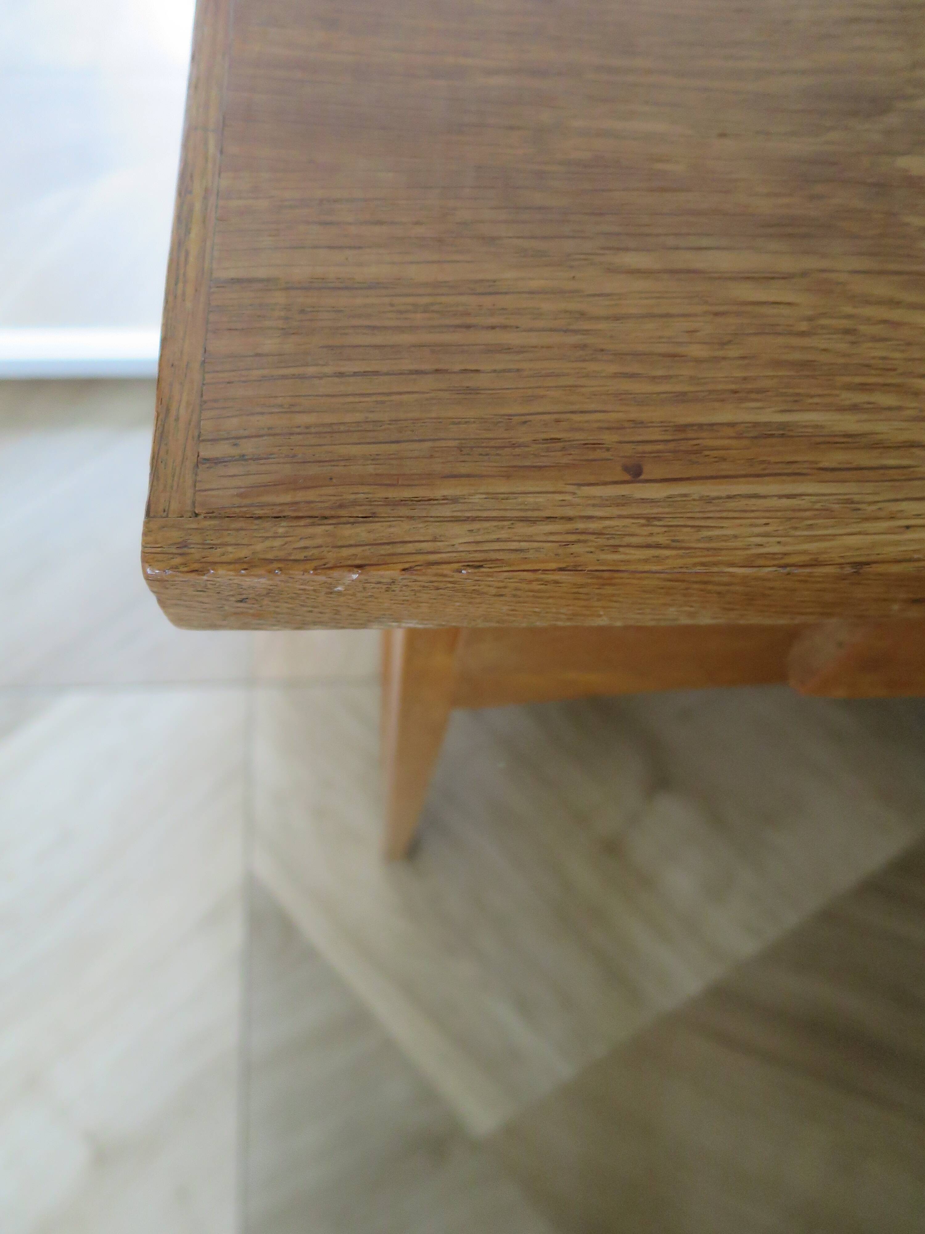 Vintage modernist desk - 5 drawers - shelf - 1950s - closure mechanism