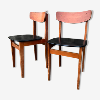 Scandinavian chair wood and skaï